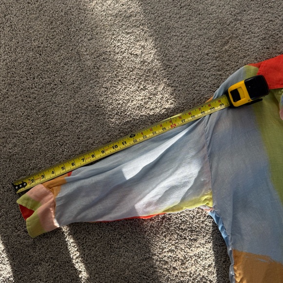 Vitamin A Multicolor Abstract Button-Down Shirt - Orange, Pink, Blue, Green - Picture 10 of 10